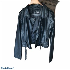 Ashley Vegan Leather Moto Jacket Size XL